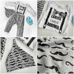Moustache Print Cute Newborn Clothing Set