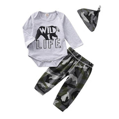 Moustache Print Cute Newborn Clothing Set