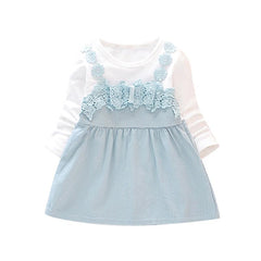 Floral Pattern Long Sleeve Dress Kids