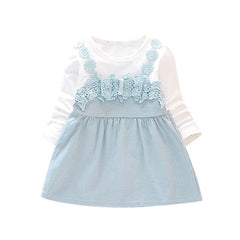 Floral Pattern Long Sleeve Dress Kids