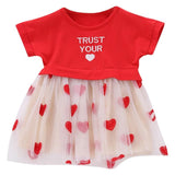 Short Sleeve Love Pattern Dress