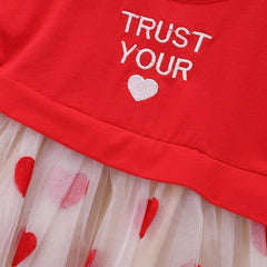 Short Sleeve Love Pattern Dress