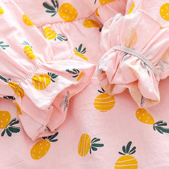 Pineapple Print Long Sleeve Dress