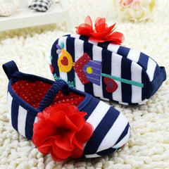 Stripe Flower Shoes
