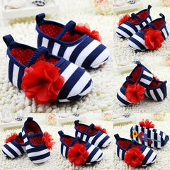 Stripe Flower Shoes