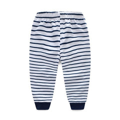 Elephant Print Long Sleeve Tops+Striped Pants