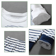 Elephant Print Long Sleeve Tops+Striped Pants