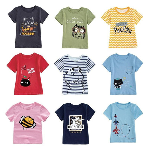 Cartoon Pattern T-Shirts For Kids