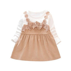 Floral Pattern Long Sleeve Dress Kids